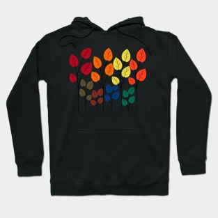 Beautiful Thanksgiving colorful fall leaves and trees design Hoodie